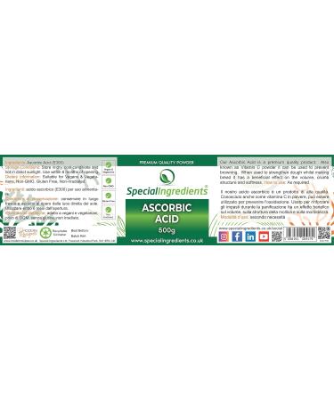 Ascorbic Acid 500g Premium Quality - Vegans Non-GMO Gluten Free - Buy Online on SooperMarket.com