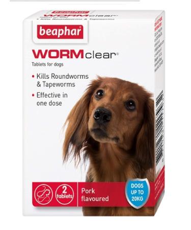 Beaphar - WORMclear - SMALL DOG 20KG - 2 TAB - ROUND & TAPE WORM x1