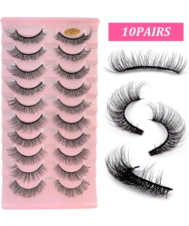 7D01 Russian Strip Lashes 10 Pairs - Reusable & Natural Look Faux Mink Lashes - Buy Online on SooperMarket.com