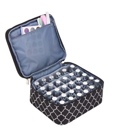 NICOGENA Double Layer Nail Polish Holder Organizer Bag & Manicure Set Case | Holds 30 Bottles | Secure Soft Storage Cube (Lantern Black) - Buy Online on SooperMarket.com