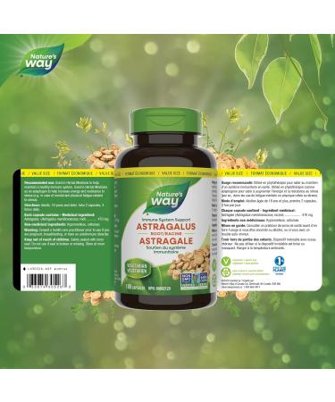 Nature's Way Astragalus Root Iummune System Support Value Size 180 Vegetarian Capsules 180 count (Pack of 1) - Buy Online on SooperMarket.com