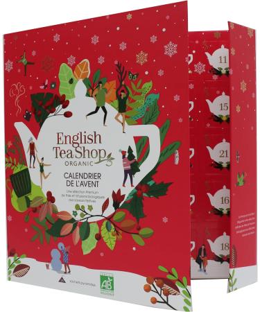 English Tea Shop Organic Book Style Red Advent Calendar - 25 Loose Leaf Tea Pyramid Bags - 13 Different Flavours. 50 g U060772 - Buy Online on SooperMarket.com