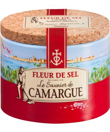 Le Saunier de Camargue Fleur de-Sel in 125 g can Premium sea salt from the south of France ideal as a finishing of dishes 125 g (1 Pack)