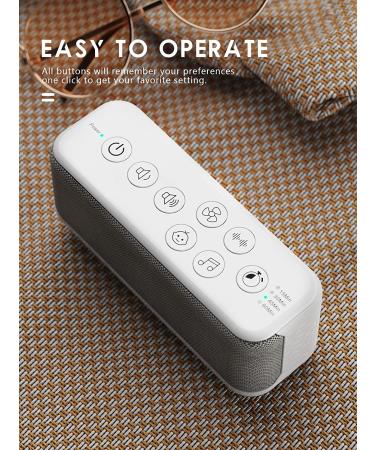 USB Rechargeable White Noise Machine for Office Privacy | 42 Soothing Sounds for Adults | Lullabies & Fan Sounds | Auto-Off Timer & Volume Control | Gray - Buy Online on SooperMarket.com