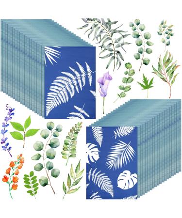 60 Sheets Cyanotype Paper Sun Art Paper Kit High Sensitive Sun Paper White Solar Activated Nature Sun Printing Kit Drawing Art Paper for Kids Adults Arts Crafts DIY Project (5.8 x 8.3 Inch)