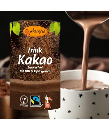Birch Gold Drinking Cocoa 4 x 200g | Sugar-Free Vegan Hot Chocolate | Fairtrade Raw Cocoa with Xylitol | 40% De-Oiled Cocoa Powder - Buy Online on SooperMarket.com