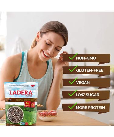 Ladera Cocoa Almond Granola - 2 lb Family Pack | Low Sugar, Gluten Free & Vegan | Healthy Breakfast & Snack - Buy Online on SooperMarket.com