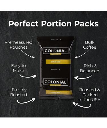 Colonial Coffee Packets - Signature Breakfast Blend Medium Roast - Bulk Single Pot Bags (2.5 oz, Pack of 32) - Buy Online on SooperMarket.com