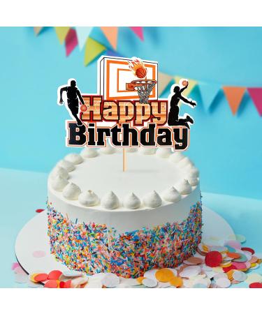 Basketball Cake Topper - Happy Birthday Shield | Sports Theme Decor for Young Girls - Buy Online on SooperMarket.com
