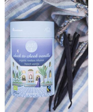 JUST T Cheek to Cheek Vanilla Premium Loose Leaf Tea (125g) | Organic Rooibos Tea Infused with French Vanilla | Organic Loose Tea High-Grown Tea in a Sustainable Storage Tin for All Tea Lovers Cheek to Cheek Vanilla 125 g - Buy Online on SooperMarket.com