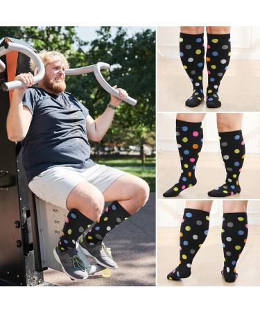 Zfsock Compression Stockings for Thick Calves | 20-30mmHg Medical Support Socks for Men & Women | XXL Point Pattern Travel & Nursing Socks - Buy Online on SooperMarket.com