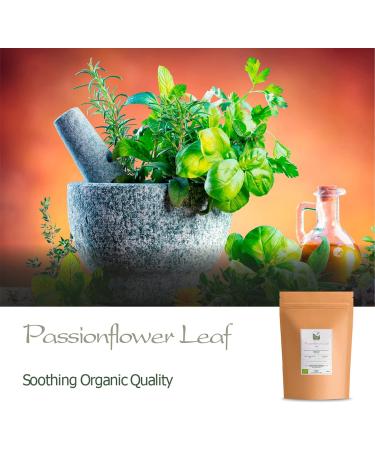 Organic Passion Flower Calming Tea - Whole Leaf Dried Passiflora Herb for Anxiety - 200g Pack - Buy Online on SooperMarket.com