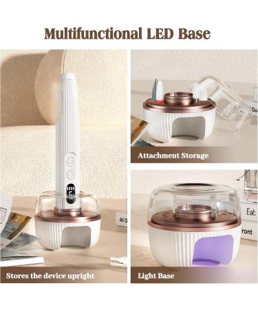 Aedcbaide Electric Nail File 3 in 1 Nail Drill Nail Files for Acrylic and Gel Nails 18000 RPM Adjustable Speed Electric Nail Drill Built-in Nail Lamp for Manicure & Pedicure Tools & Accessories - Buy Online on SooperMarket.com