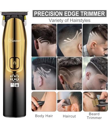 Hatteker Men's Professional Hair Clippers & T-Blade Trimmer Kit - Cordless Beard Cutting IPX7 Waterproof Gold - Grooming Essentials for Barbers & Home Use - Buy Online on SooperMarket.com