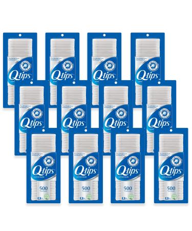Q-tips Cotton Swabs For Hygiene and Beauty Care Original Cotton Swab Made With 100% Cotton 500 Count (Pack of 12)