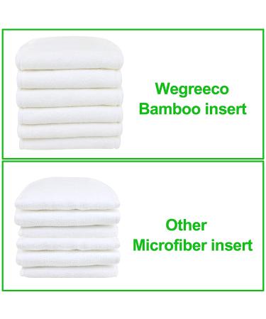 Wegreeco Reusable Bamboo Inserts for Baby Cloth Diaper - 12 Pack, 4 Layers, High Absorbency - Buy Online on SooperMarket.com