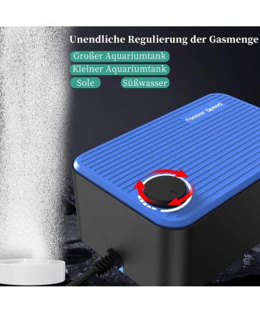 Forever Speed Aquarium Air Pump - Ultra Quiet 8W 480L/H Adjustable Oxygen Pump for 80-600L Tanks - Double Air Holes for Maximum Oxygen Supply - Buy Online on SooperMarket.com