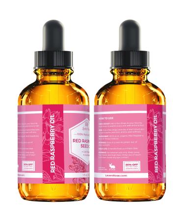 Leven Rose Red Raspberry Seed Oil 1 oz - 100% Natural Anti-Oxidants Vitamin E & A for Face, Hands, Scars & Breakouts - 1 Fl Oz Pack of 1 - Buy Online on SooperMarket.com