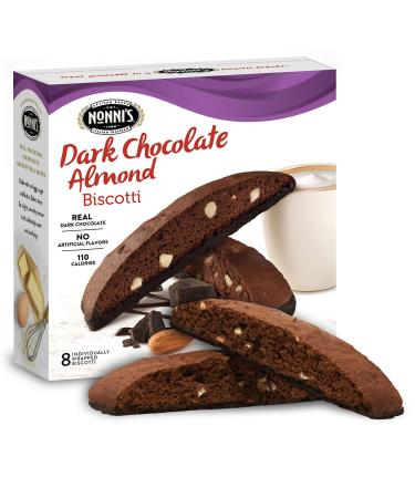 Nonni's Dark Chocolate Almond Biscotti Italian Cookies - Dark Chocolate Cookies - Biscotti Individually Wrapped Cookies - Italian Biscotti Cookies w/Bittersweet Chocolate & Almonds - Kosher - 6.88 oz