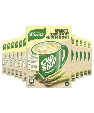 KNORR CUP A SOUP SPARGEL CREMESIDE WITH KREUPER CROOTON FAST SOUP with sustainably grown asparagus 12x 3 portions of asparagus cream soup 42 g (12 pack)