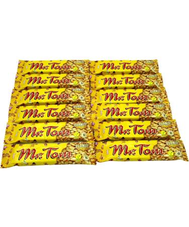 Mr Tom Peanut Brittle Bars Nut Vegan Hamper x 12 Bars and TinTastic Silver Window Lid Refillable Tin - Buy Online on SooperMarket.com