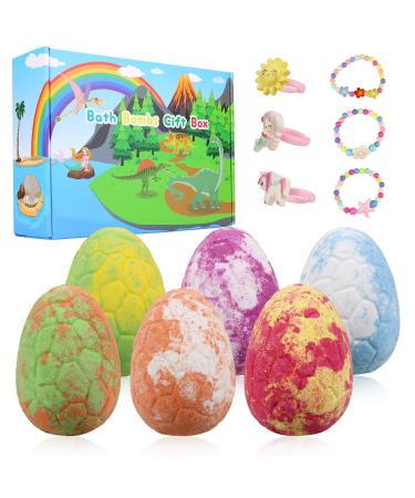 Bombs bombs children swimming bombs gift set 6PCs bath balls with surprise toys bath additive children gift for children gifts for women foam bath bathing ball for birthday ring+bracelet