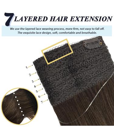GOO GOO Balayage Chocolate Brown to Caramel Blonde Human Hair Extensions - 16 Inch Invisible Wire Hairpiece - Buy Online on SooperMarket.com