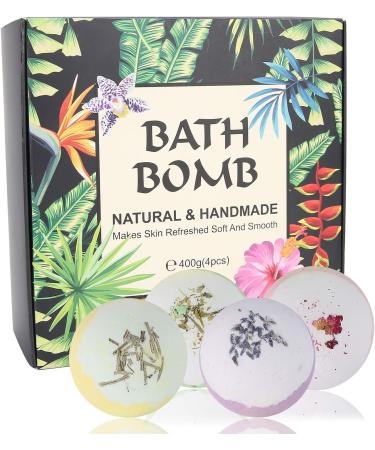 Bath Bubble Ball Gift Set - 4-Piece Handmade Organic Foam for Women | Natural Oils & Moisturizing Bath Salt - Buy Online on SooperMarket.com