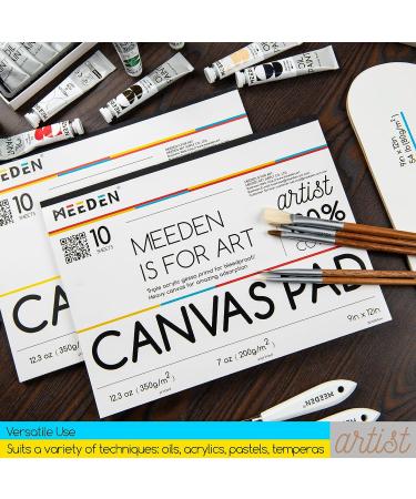 MEEDEN 9x12 Canvas Pad - 100% Cotton, 10 Sheets, Gesso Primed for Oil and Acrylic Painting - Buy Online on SooperMarket.com