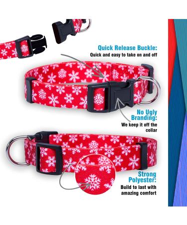 Native Pup Holiday Dog Collar - Valentine's Day, Halloween, Thanksgiving, Christmas, 4th of July, American Flag, St. Patrick's Day, Easter - Medium (Pack of 1) Christmas Snowflakes - Buy Online on SooperMarket.com