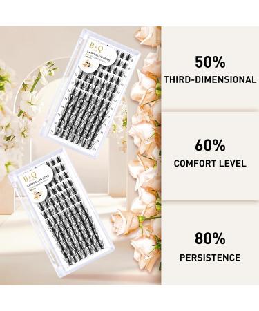 D-14mm Cluster Lashes | 72 B&Q Lash Clusters for DIY Extensions | Soft Wispy Volume Eyelash Clusters | Individual Lashes for DIY at Home - Buy Online on SooperMarket.com
