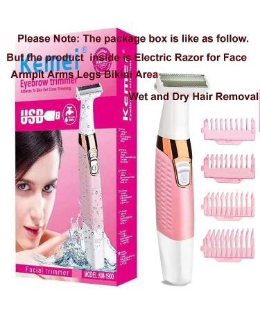 Electric Shaver Trimmer for Women - Painless Wet & Dry Body Hair Remover - USB Rechargeable Cordless Bikini Line Trimmer - Waterproof - Buy Online on SooperMarket.com
