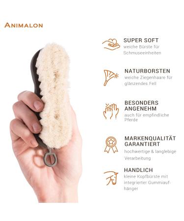 Animalon Goat Hair Brush - Soft Gloss & Dust Brush for Horses | Essential Horse Accessories for Grooming & Cleaning - Buy Online on SooperMarket.com