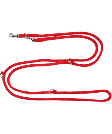 Buy Lightweight Dog Linen Leash for Small Dogs (Up to 15kg) - 2.80m Adjustable 4-Way - Robust & Durable (Red) - International Shipping Available - Buy Online on SooperMarket.com