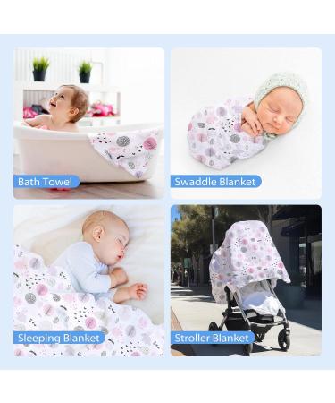 Miracle Baby Muslin Swaddle Blanket | Cotton Summer | 110x150cm | Hedgehog and Rabbit Design | for Boys and Girls | Lightweight Breathable Layer - Buy Online on SooperMarket.com