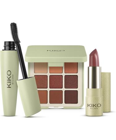 KIKO Milano Green Me Make-Up Set - Eye Palette, Volume-Enhancing Mascara & Matte Lipstick - Buy Online on SooperMarket.com