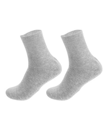 Minkissy 2st sock pedicure kit pumice stone for the feet spa pedicure booties spa pedicure booties footrubber short boots man pure cotton moisturizing light gray