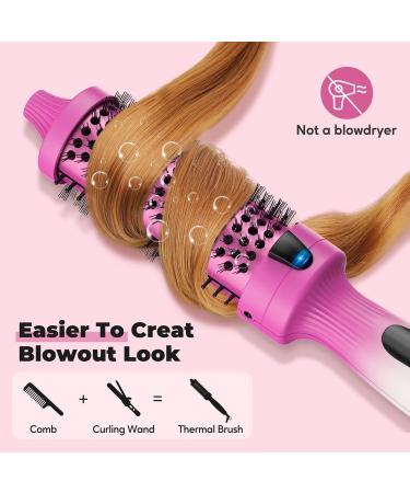 1.5-Inch Thermal Brush - Ionic Heated Round Brush for Quick Blowouts Volumizing & Curls | Dual MCH Heating Digital Display 9 Temperatures Dual Voltage - Buy Online on SooperMarket.com