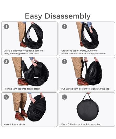 AW Black Portable Spray Tanning Tent Pop Up Booth | Sunless Waterproof with Clear Window & Carry Bag | 49x45x84 - Perfect for Makeup & Painting - Buy Online on SooperMarket.com