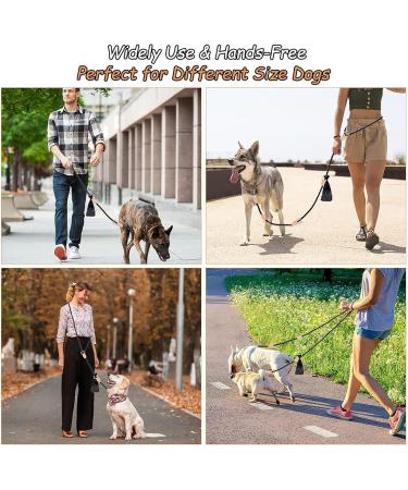 Adjustable 2m Dog Leash - 11mm Thick Nylon Braided Multifunctional Training Lines for Small/Medium/Large Dogs - Black - Buy Online on SooperMarket.com
