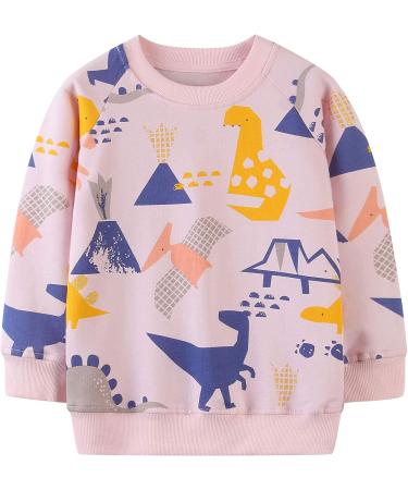 Girls Dinosaur Sweatshirt - Cotton Casual Jumper, Toddler Long Sleeve Pullover | Age 5-6 Years - Buy Online on SooperMarket.com