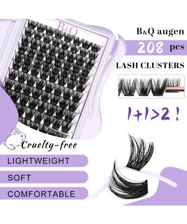 Lash Clusters 208 PCS Individual Eyelash Extensions D-8-16MM B05 Wispy Soft Comfortable Band False Lashes - DIY Lash Kit B05+B05 - Buy Online on SooperMarket.com
