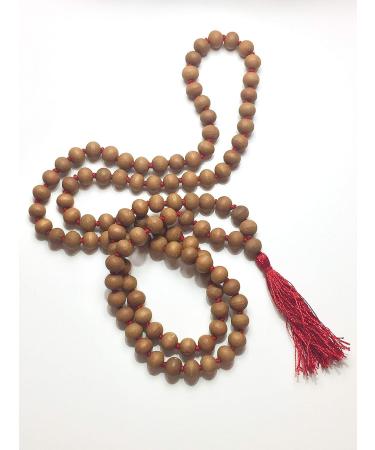 CMEI Sandalwood 108+1 8mm Tibetan Mala Necklace with Red Tassel for Meditation and Yoga - Buy Online on SooperMarket.com