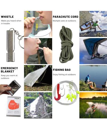 Lixada 18-in-1 Survival Kit | Emergency Survival Gear for Hiking Camping & Outdoor Adventures - Buy Online on SooperMarket.com