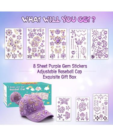 DIY Baseball Cap Kit for Girls Ages 4-10 | Decorate Your Own Cap with Gem Stickers | Perfect Birthday or New Year Gift - Buy Online on SooperMarket.com