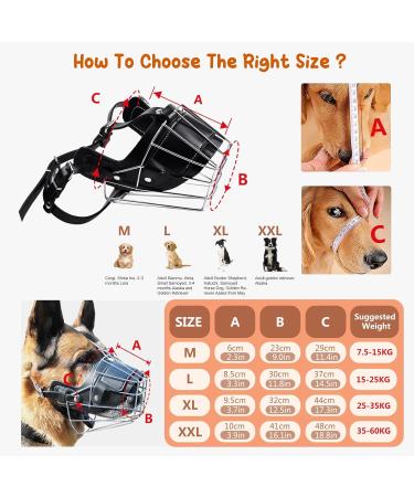 Buy Petcute XXL Black Metal Dog Muzzle | Durable & Safe Muzzle for Barking Biting & Eating - International Shipping Available - Buy Online on SooperMarket.com
