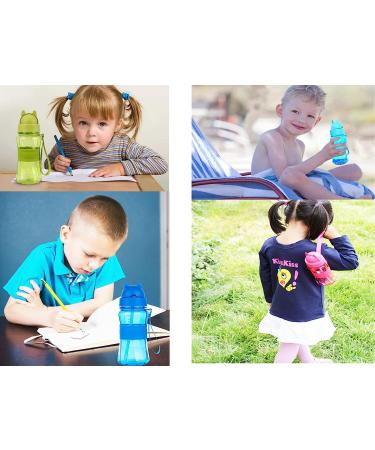 Ecteco 12oz Kids Water Bottle with Straw, Leak Proof BPA-Free Tritan - Blue | Cute, Lightweight, Sturdy | Perfect for School and Outdoor Activities - Buy Online on SooperMarket.com