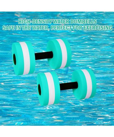 Timoo Aquatic Dumbbells Set - Pool Resistance Water Weights for Aerobics, High-Density EVA-Foam, Cyan (Set of 2) - Buy Online on SooperMarket.com