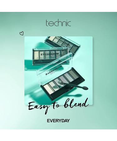 Technic Smokey Eyeshadow Palette - 6 Pigmented Matte & Shimmer Shades for Professional Smokey Eye Look - True Grey Silver and Charcoal Shades - Long Lasting Coverage - 7.2g (Pack of 1) - Buy Online on SooperMarket.com