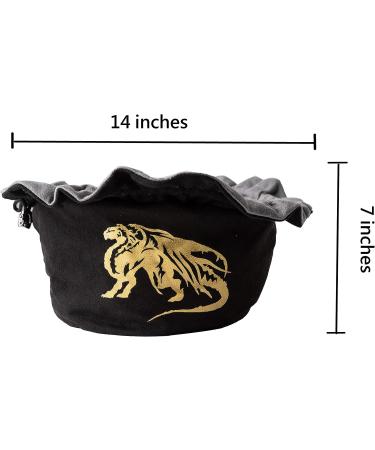 PUGED Large Dragon Drawstring Dice Bag - Black Storage Bag for Over 300 RPG MTG Game Dices - Buy Online on SooperMarket.com